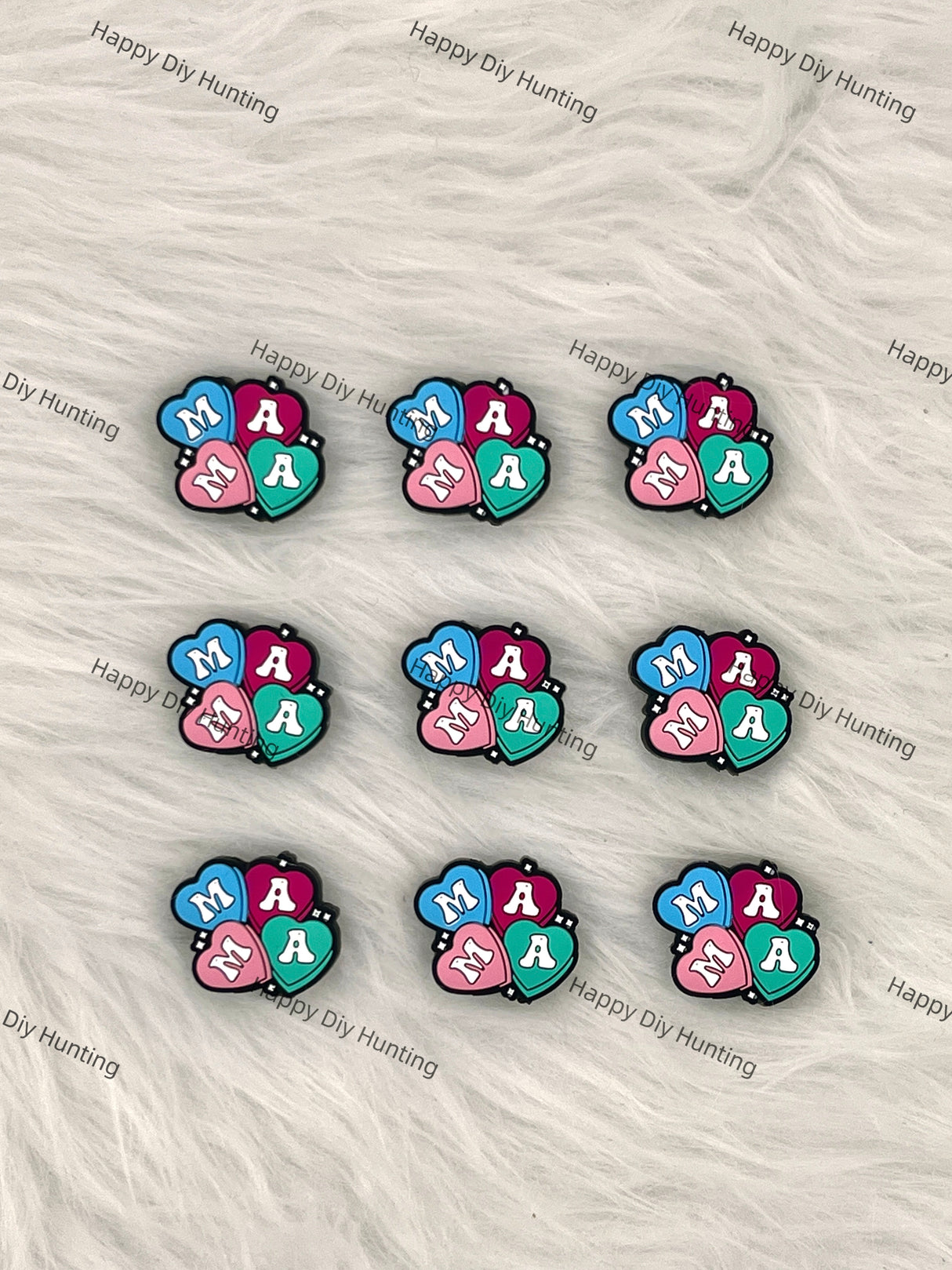 Heart-Shaped Mom Silicone Focal Beads Wholesale