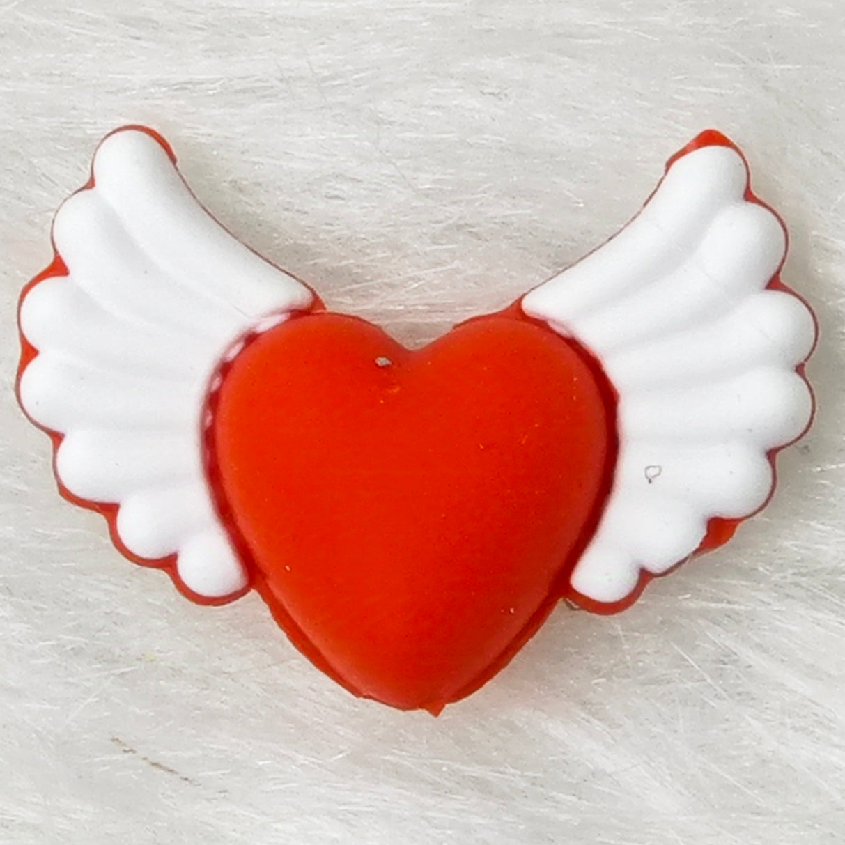 Heart Angle wings silicone focal beads for Valentine's Day