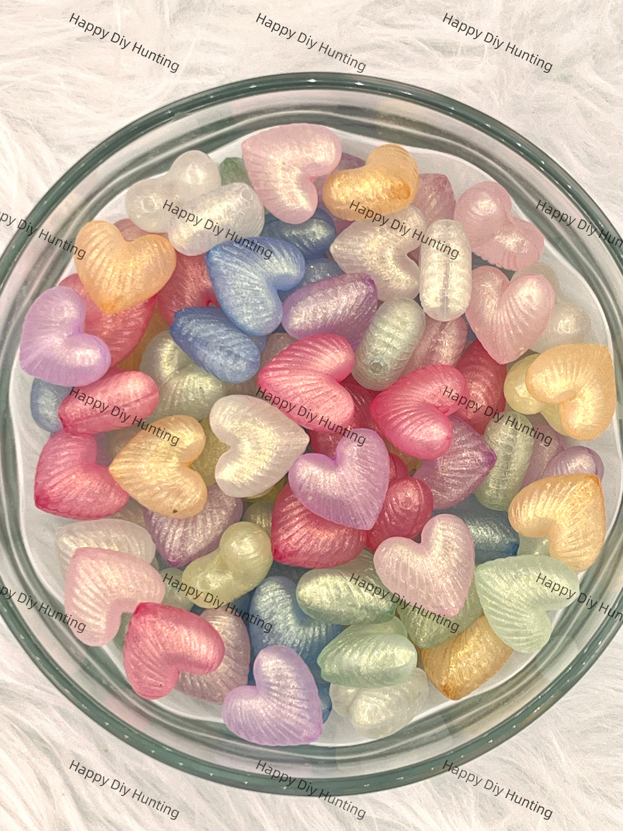 Heart Shape Glitter Acrylic Bead