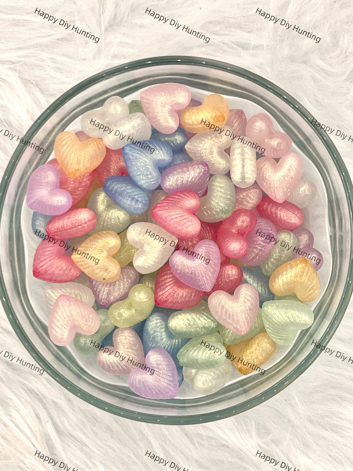 Heart Shape Glitter Acrylic Bead