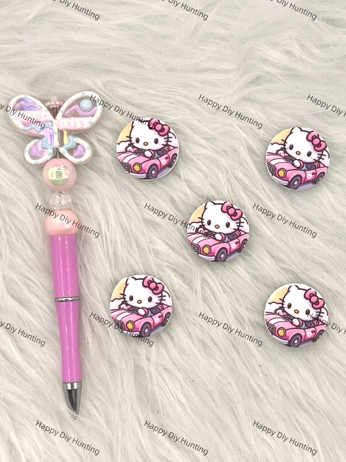 Hello Kitty In The Car Silicone Focal Beads Wholesale, silicone focal beads for pens