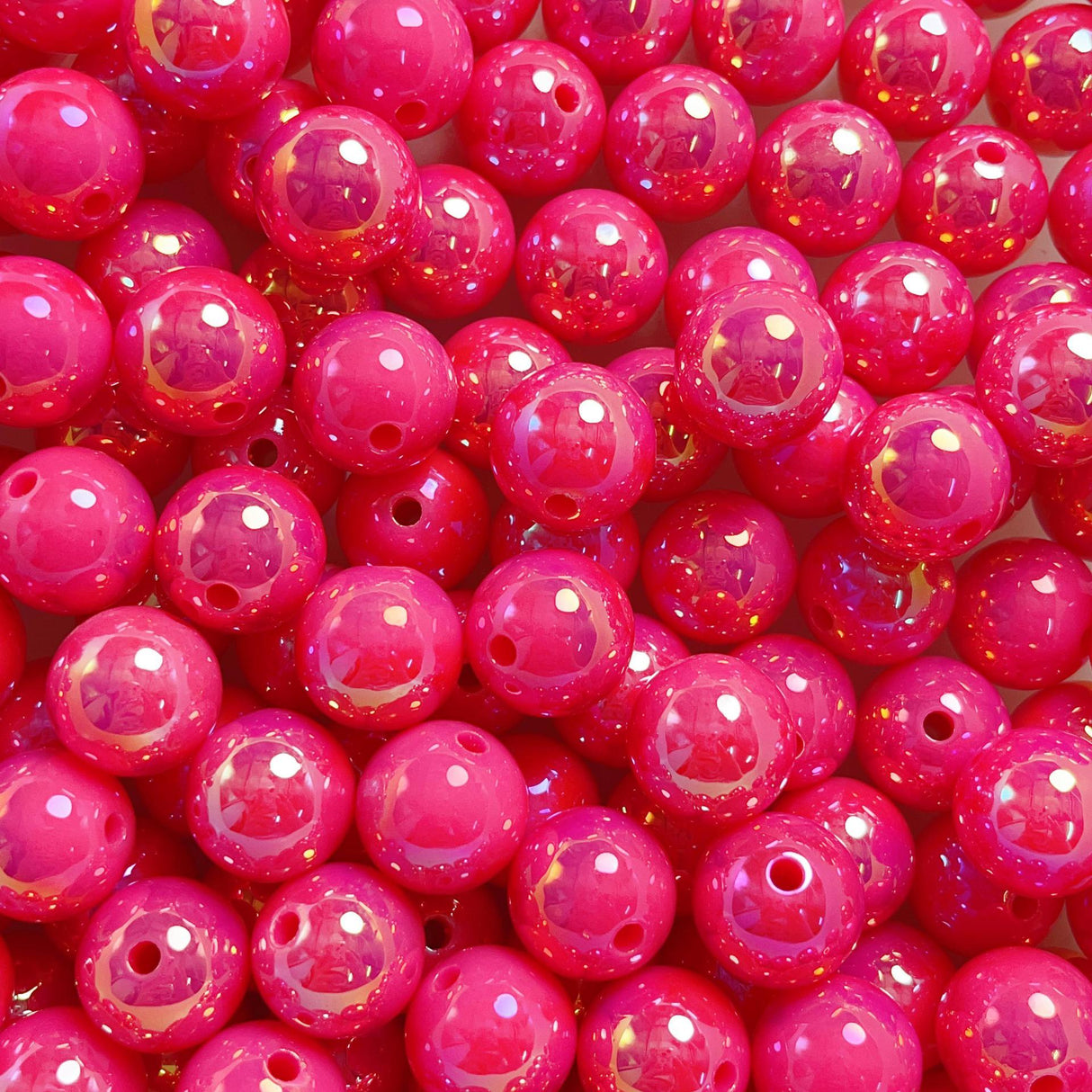 16mm,UV Coasted Solid Color Round Acrylic Beads