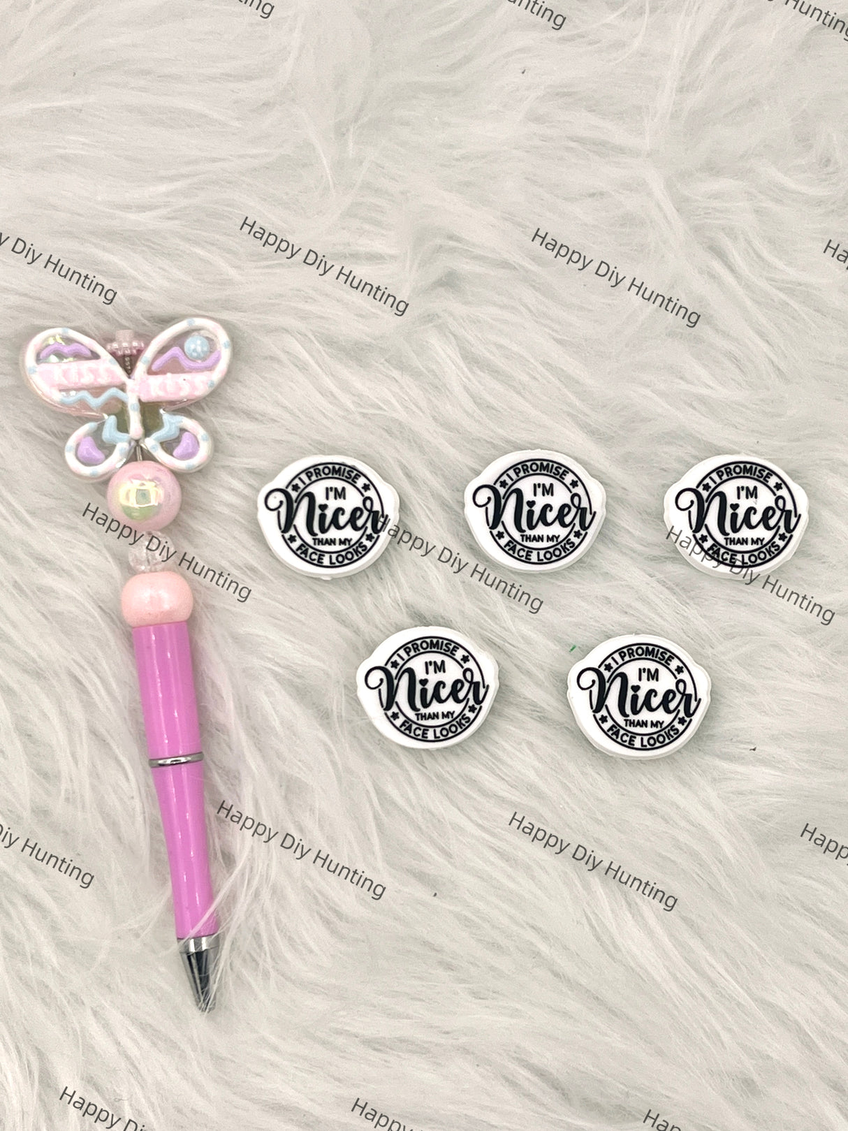 I Promise I'm Nicer Than My Face Looks Silicone Focal Beads wholesale, Silicone focal beads for pens