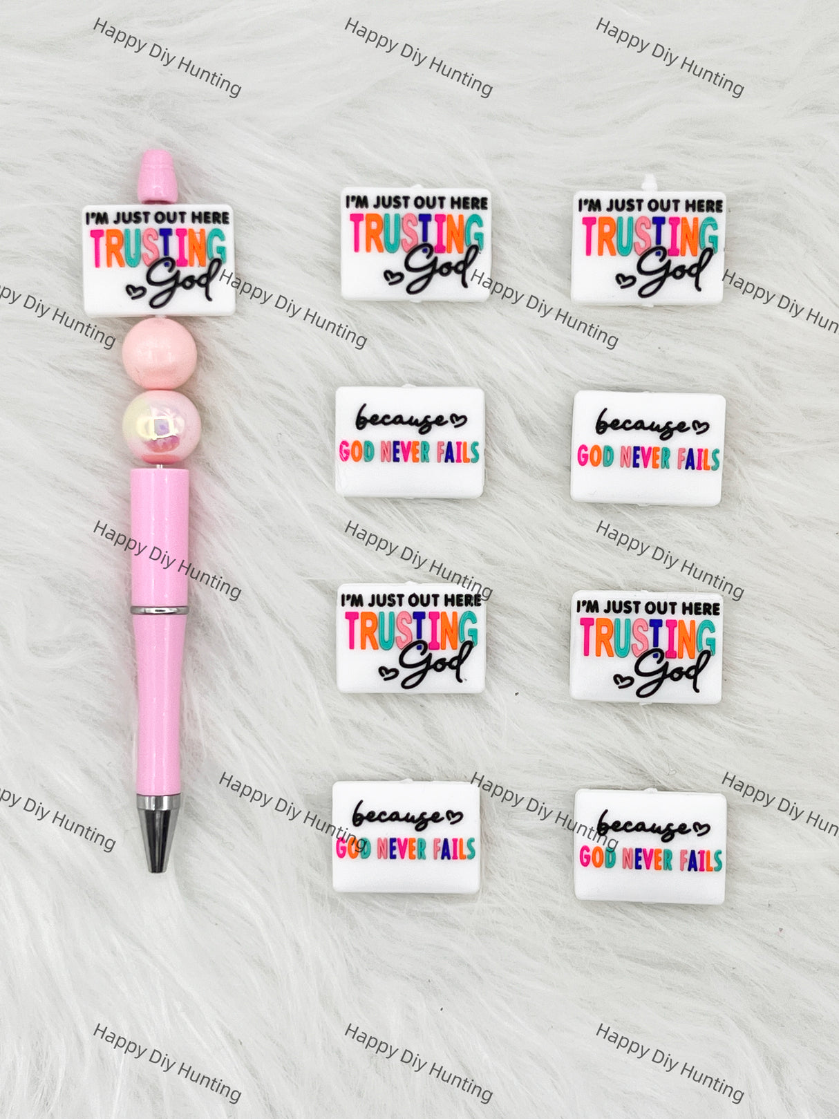 I’m Just Out Here Trusting God Because God Never Fails Silicone Focal Beads Wholesale, silicone focal beads for pens