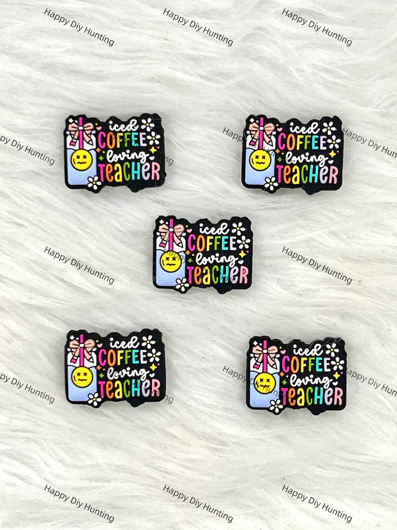 Iced Coffee Loving Teacher Silicone Focal Beads Wholesale for Pen DIY