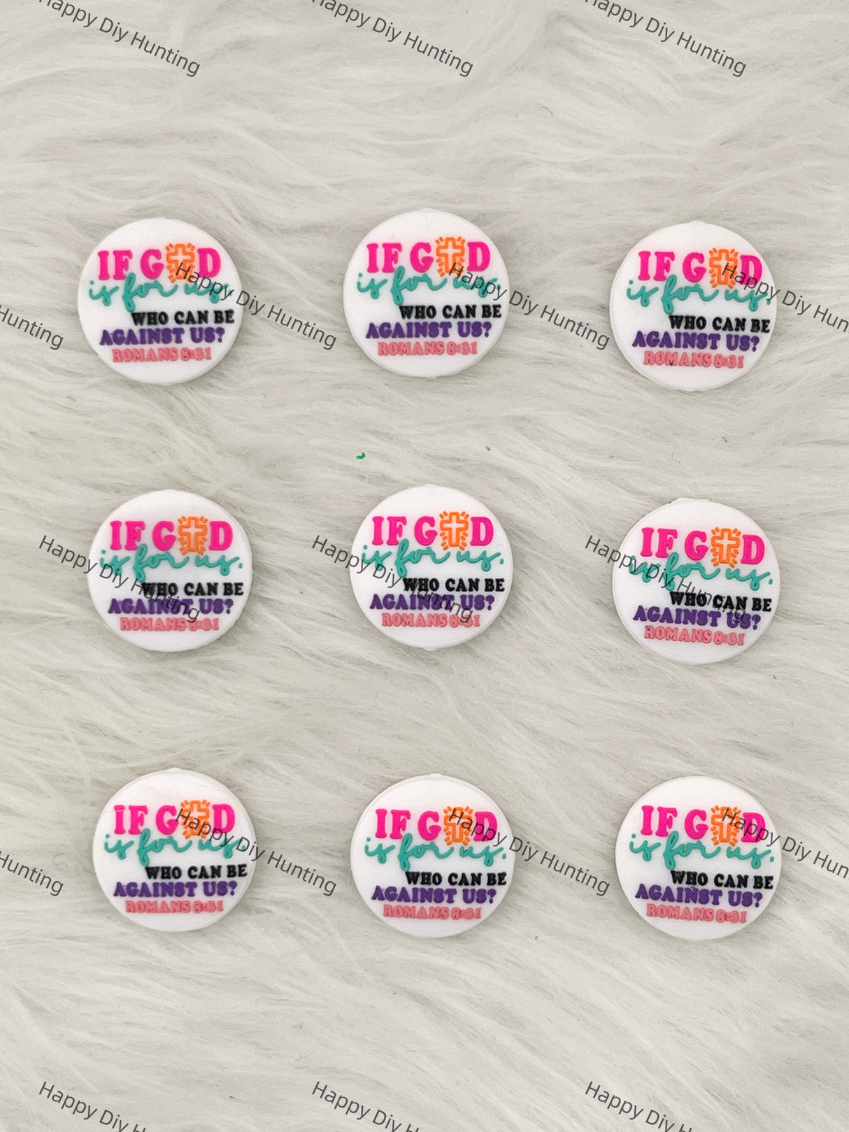 If God Who Can Be Against Us? Romans 8:31 Silicone Focal Beads Wholesale, silicone focal beads for pens