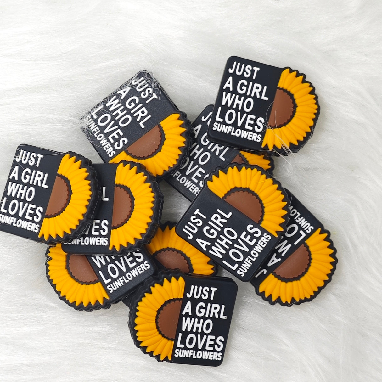 Just a girl who love sunflowers Silicone Focal Beads Wholesale