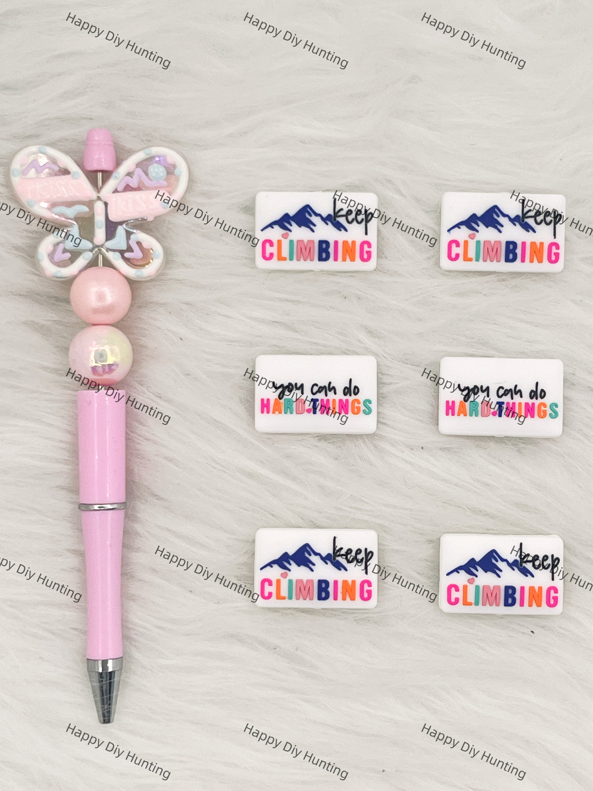 Keep Climbing& You Can Do Hard Things Silicone Focal Beads Wholesale, silicone focal beads for pens