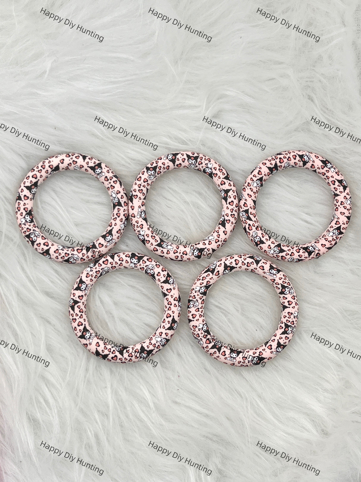 Kuromi Beadable Silicone Ring Car Hanger Charm Loop