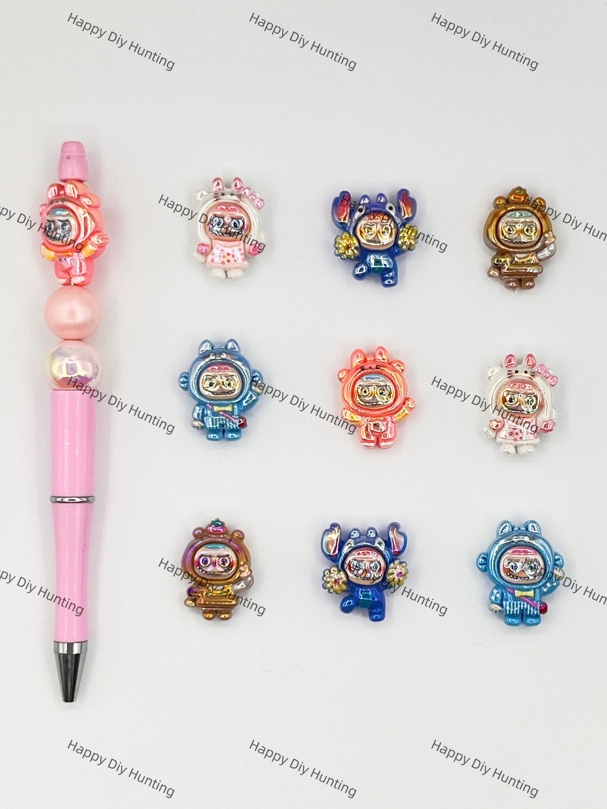 Labubu Wearing A Hat Acrylic Beads DIY Charm