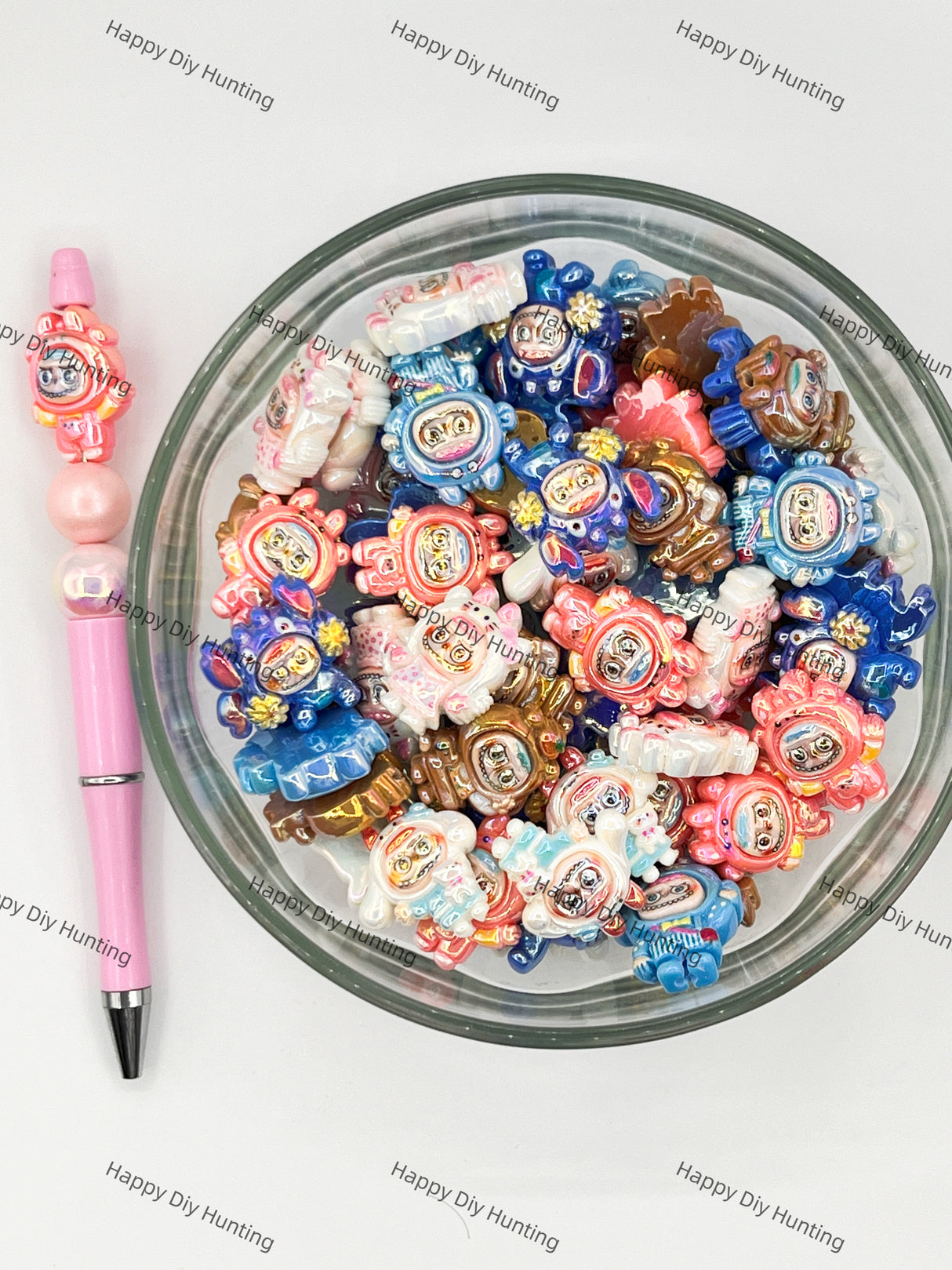 Labubu Wearing A Hat Acrylic Beads DIY Charm