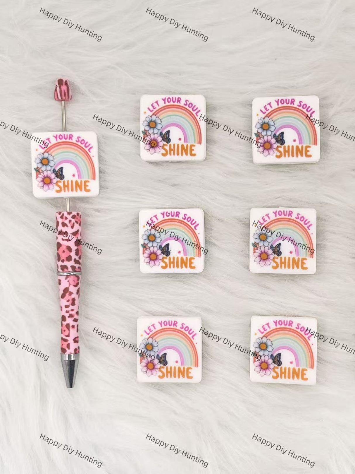 Let Your Soul Shine Smile More Worry Less Silicone Focal Beads Wholesale, silicone focal beads for pens