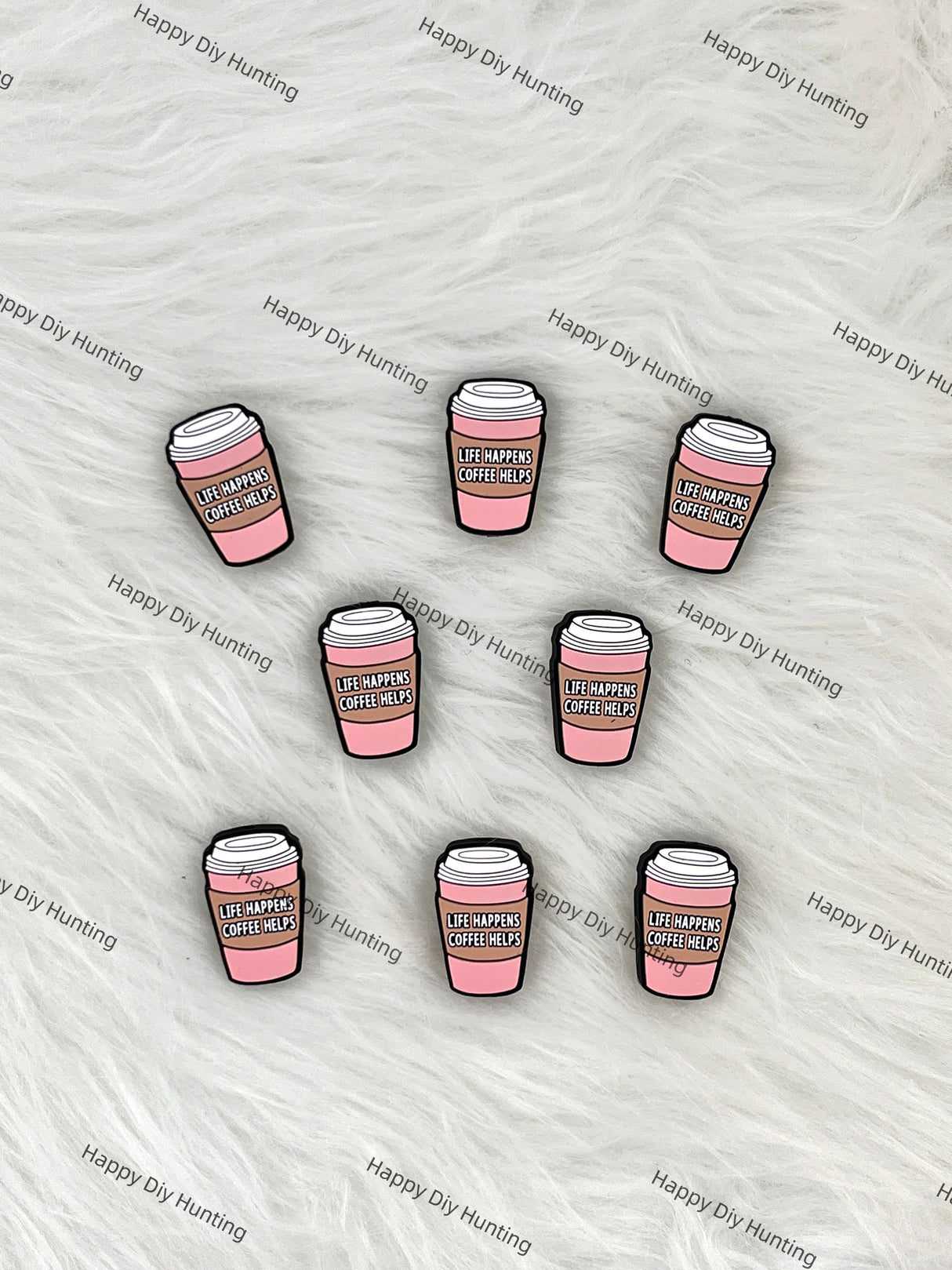 Life Happens Coffee Helps,Coffee Saying Silicone Focal Beads Wholesale