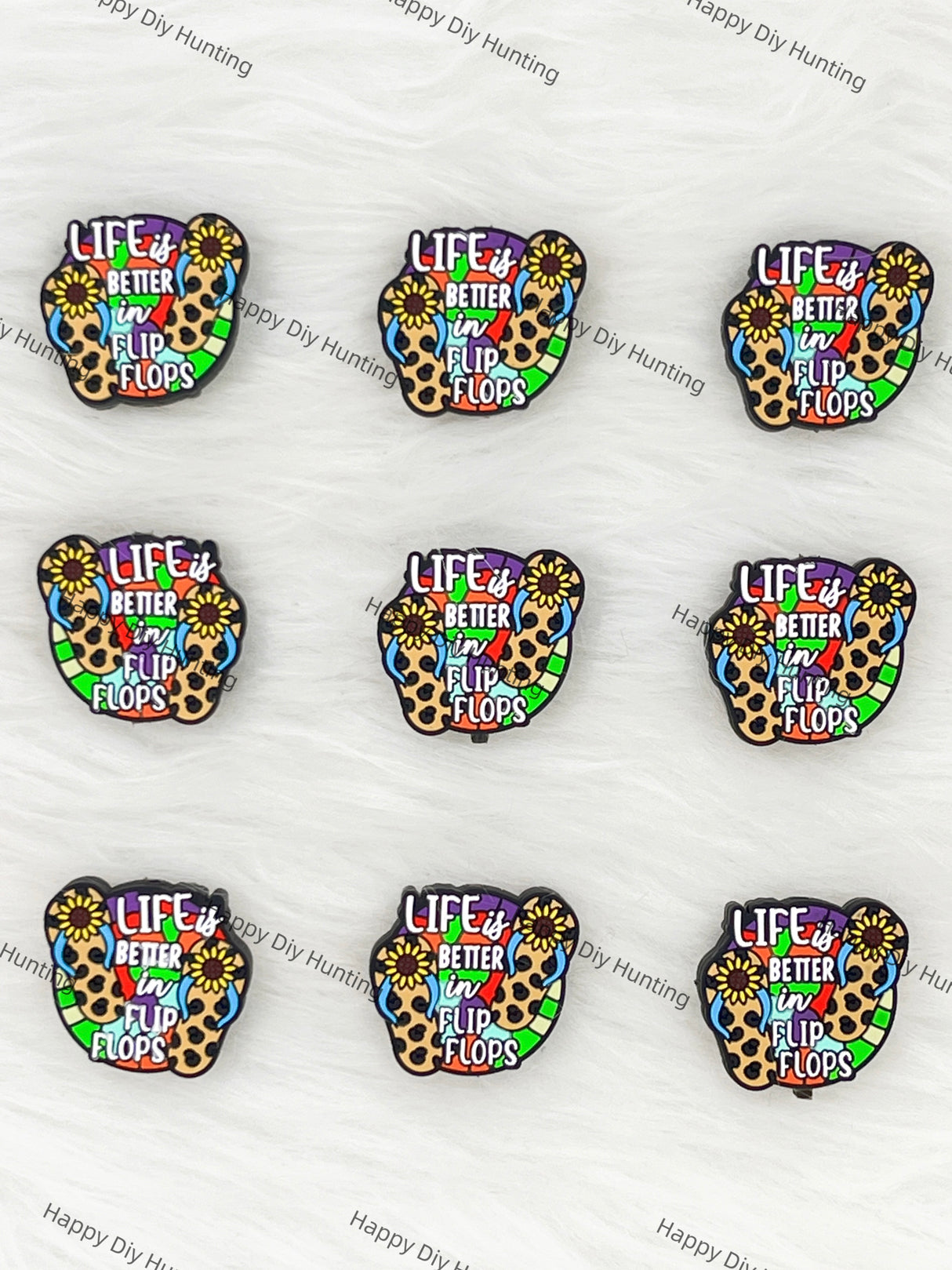 Life Is Better In Flip Flops Silicone Focal Beads Wholesale, silicone focal beads for pens