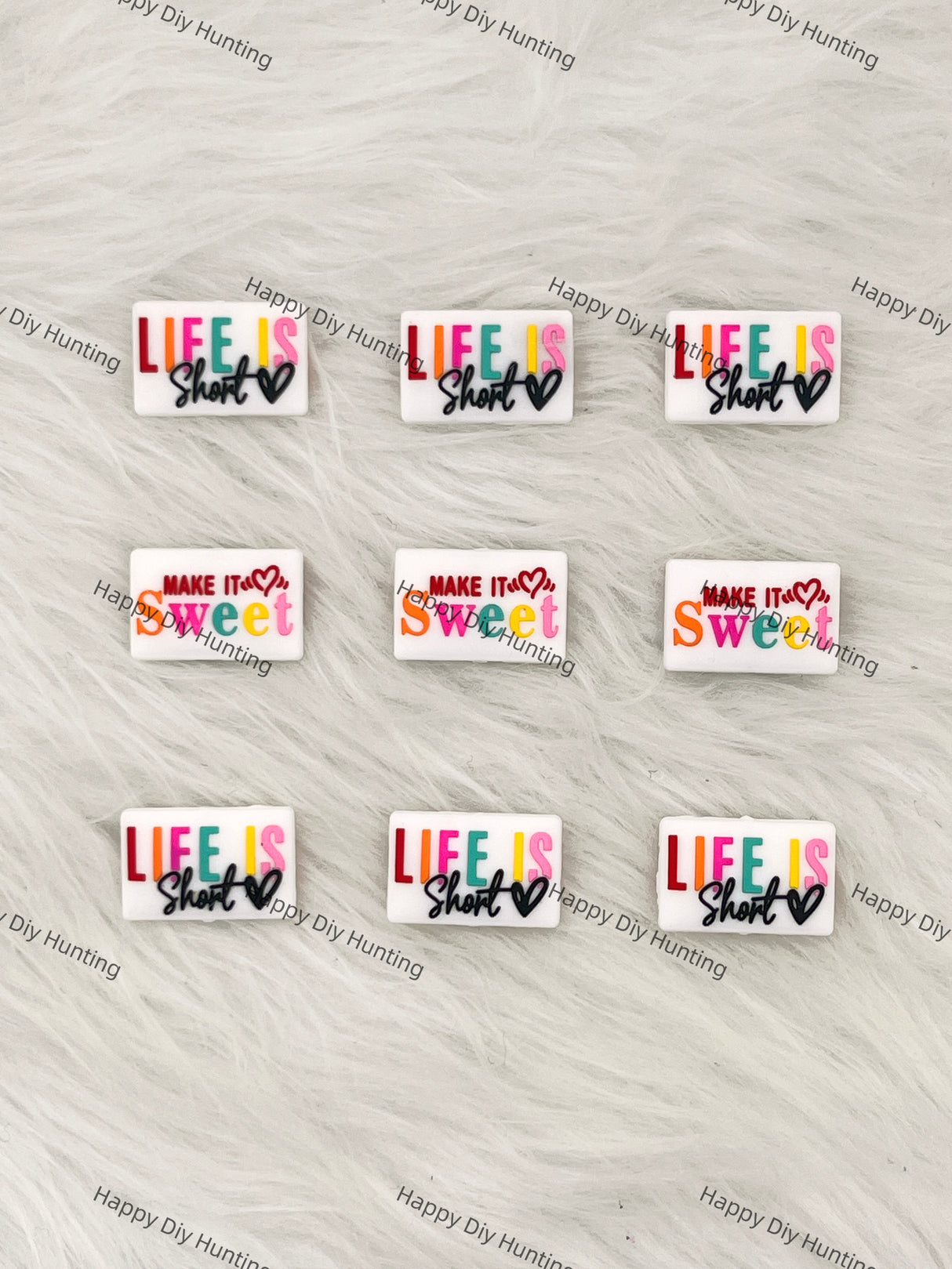 Life Is Short& Make It Sweet Silicone Focal Beads Wholesale, silicone focal beads for pens