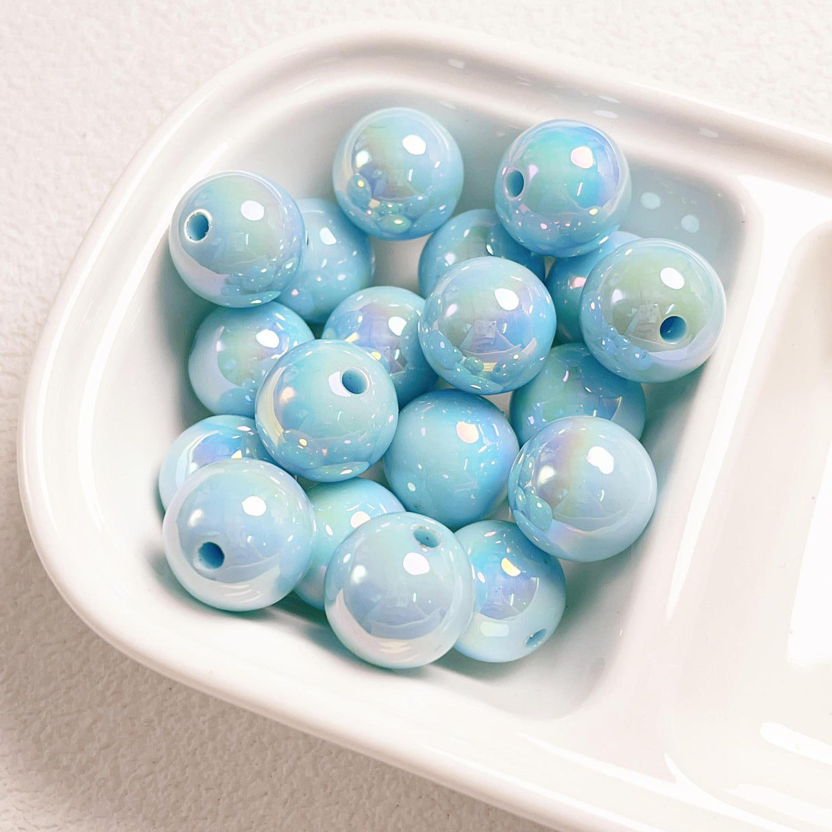 16mm,UV Coasted Solid Color Round Acrylic Beads