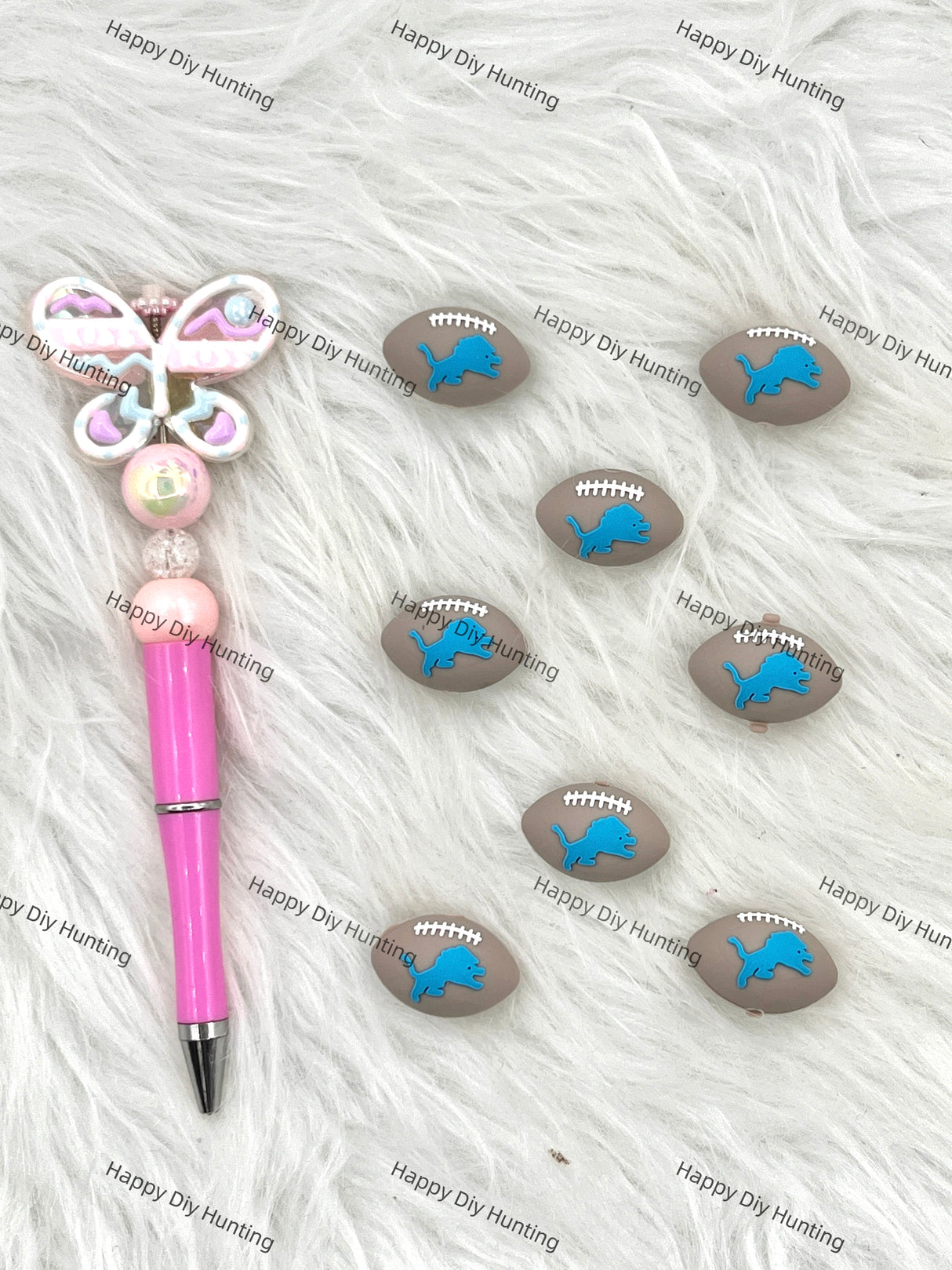 Lion football Team Silicone Focal Beads