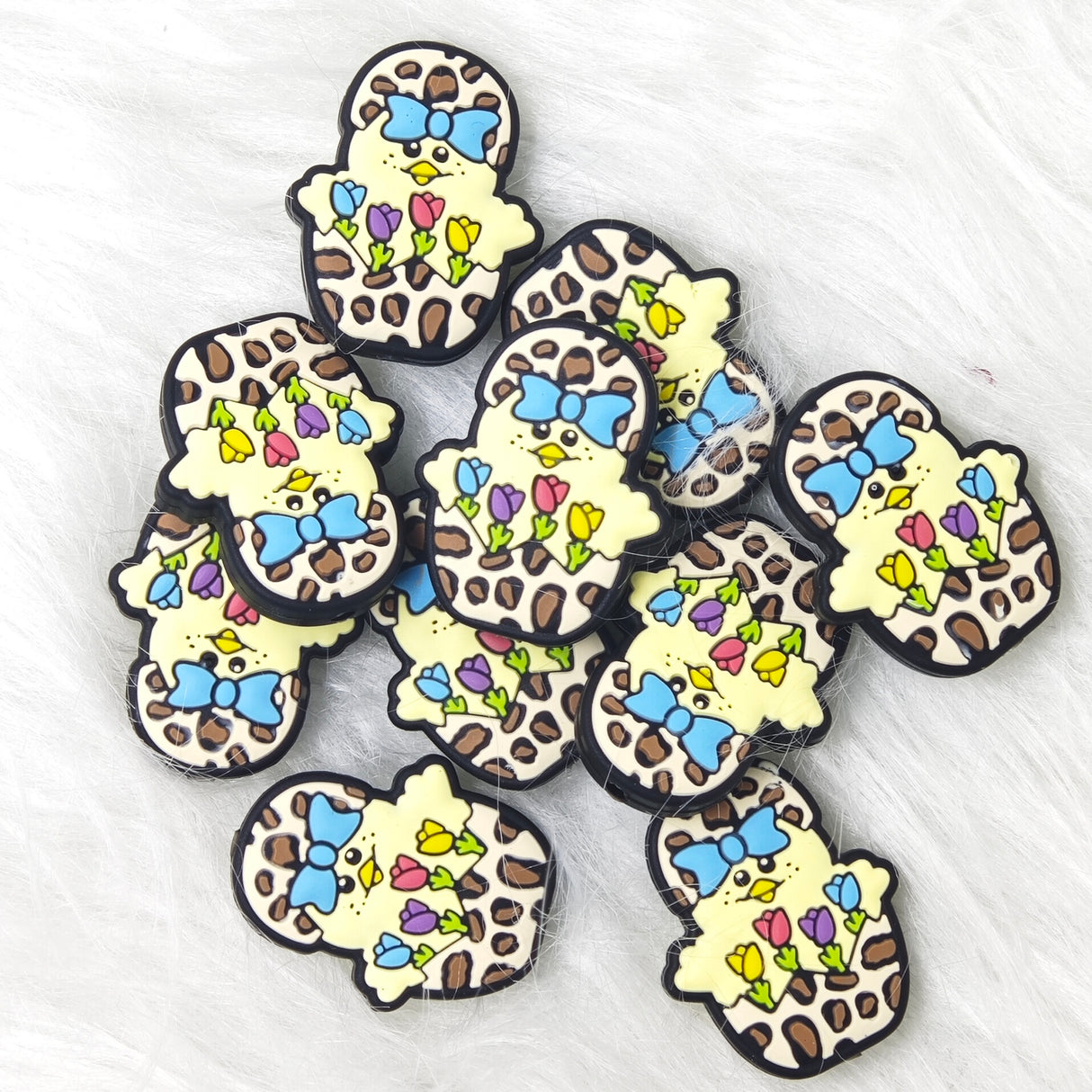 Little yellow chicken Silicone Focal Beads, animal Focal Beads