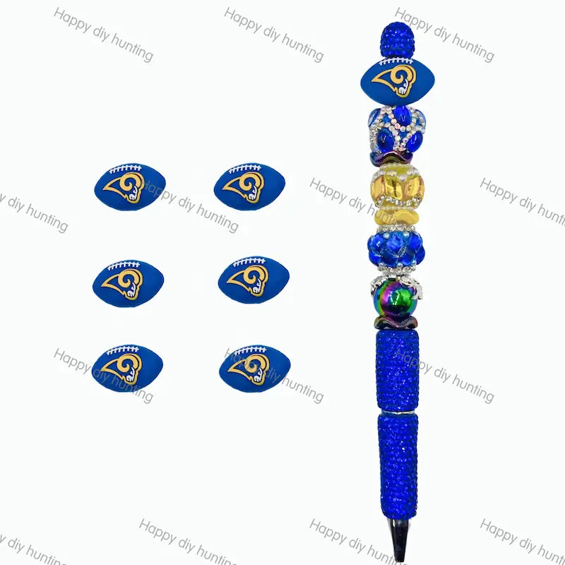 Los Angeles Rams Silicone Focal Beads, Wholesale Silicone Focal Beads for Pens2