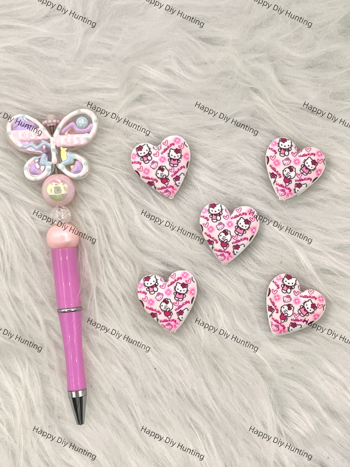 Lovely Hello Kitty Silicone Focal Beads Wholesale, silicone focal beads for pens