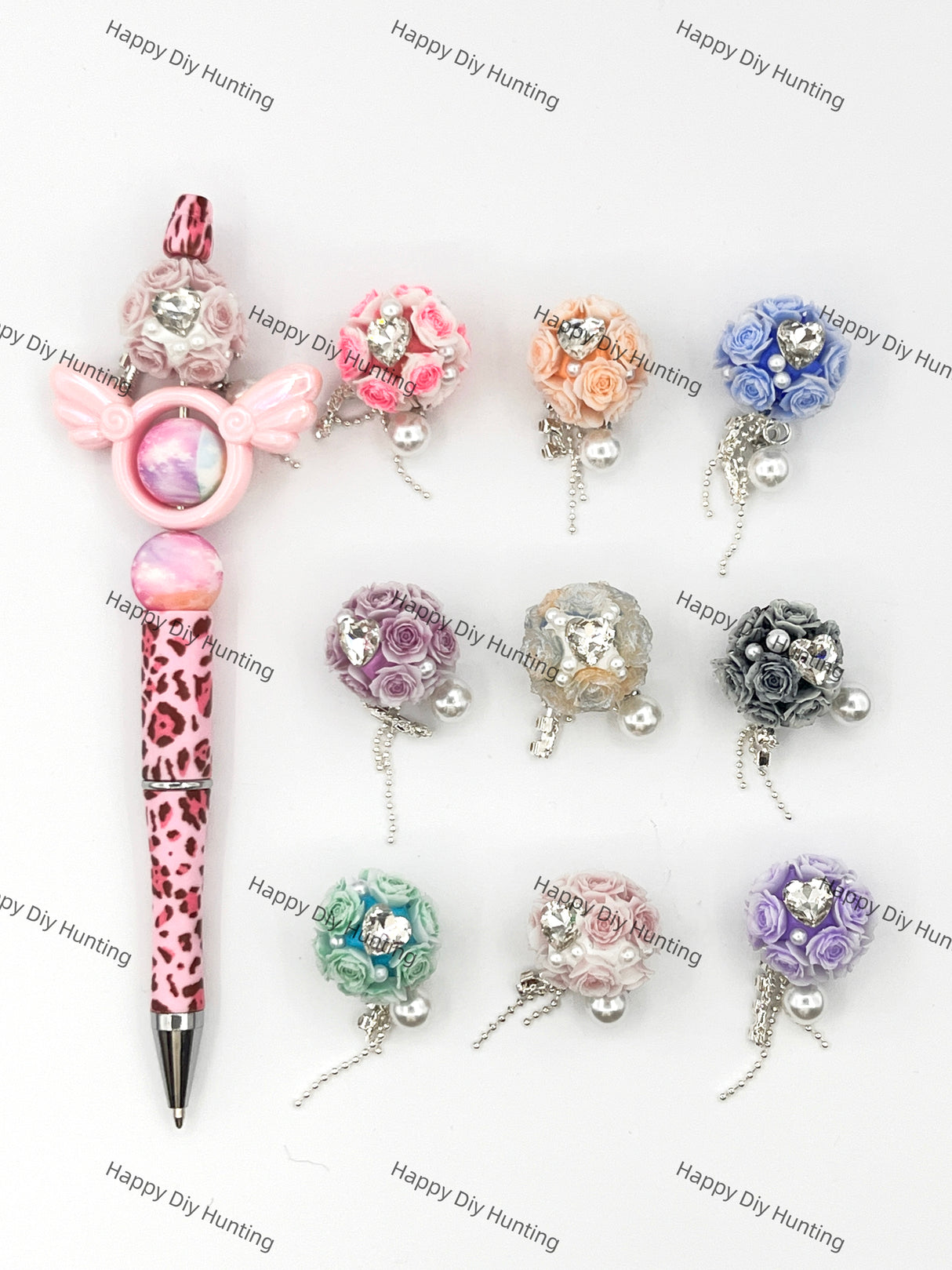 Luminous 3D Flower Acrylic Beads Resin Beads