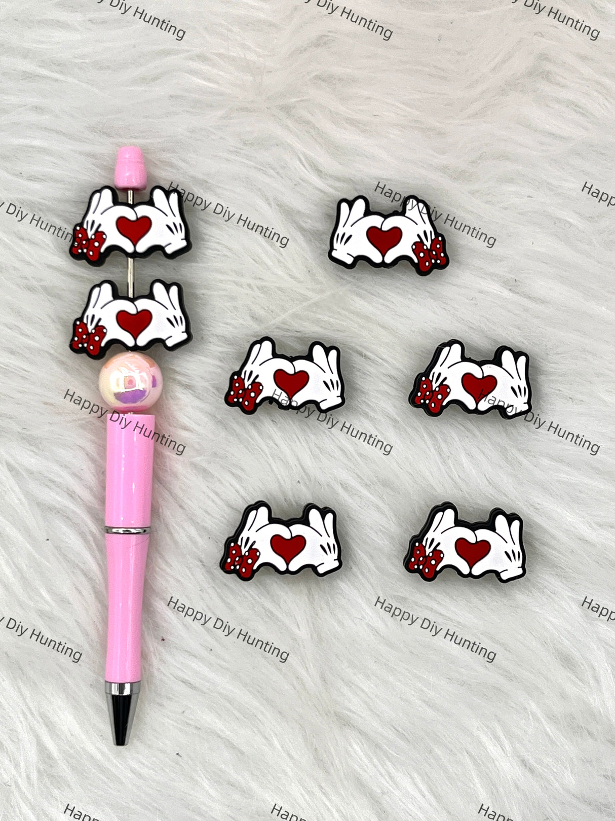 Minnie Gloves Silicone Focal Beads Wholesale, silicone focal beads for pens