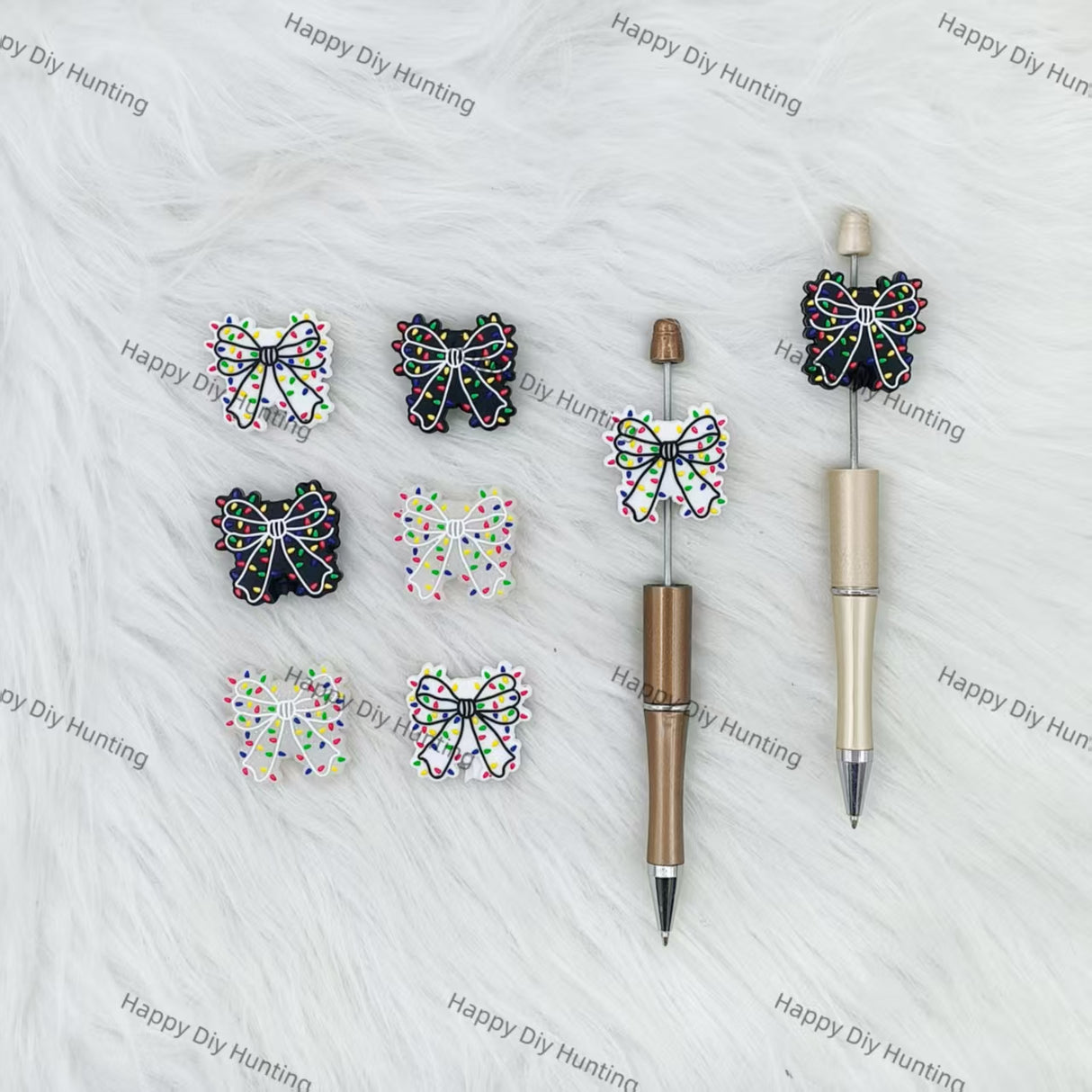 Mix Color Bowknot Silicone Focal Beads Wholesale, silicone focal beads for pens