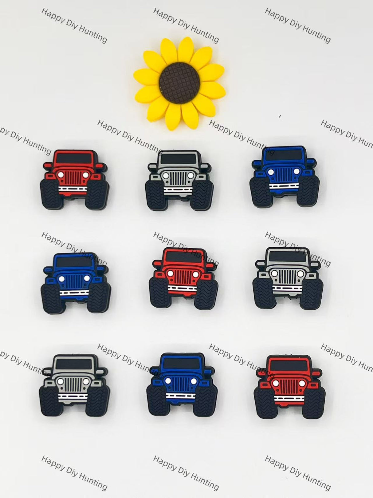 Mixed-Color Off-Road Vehicle Silicone Focal Beads Wholesale, silicone focal beads for pens