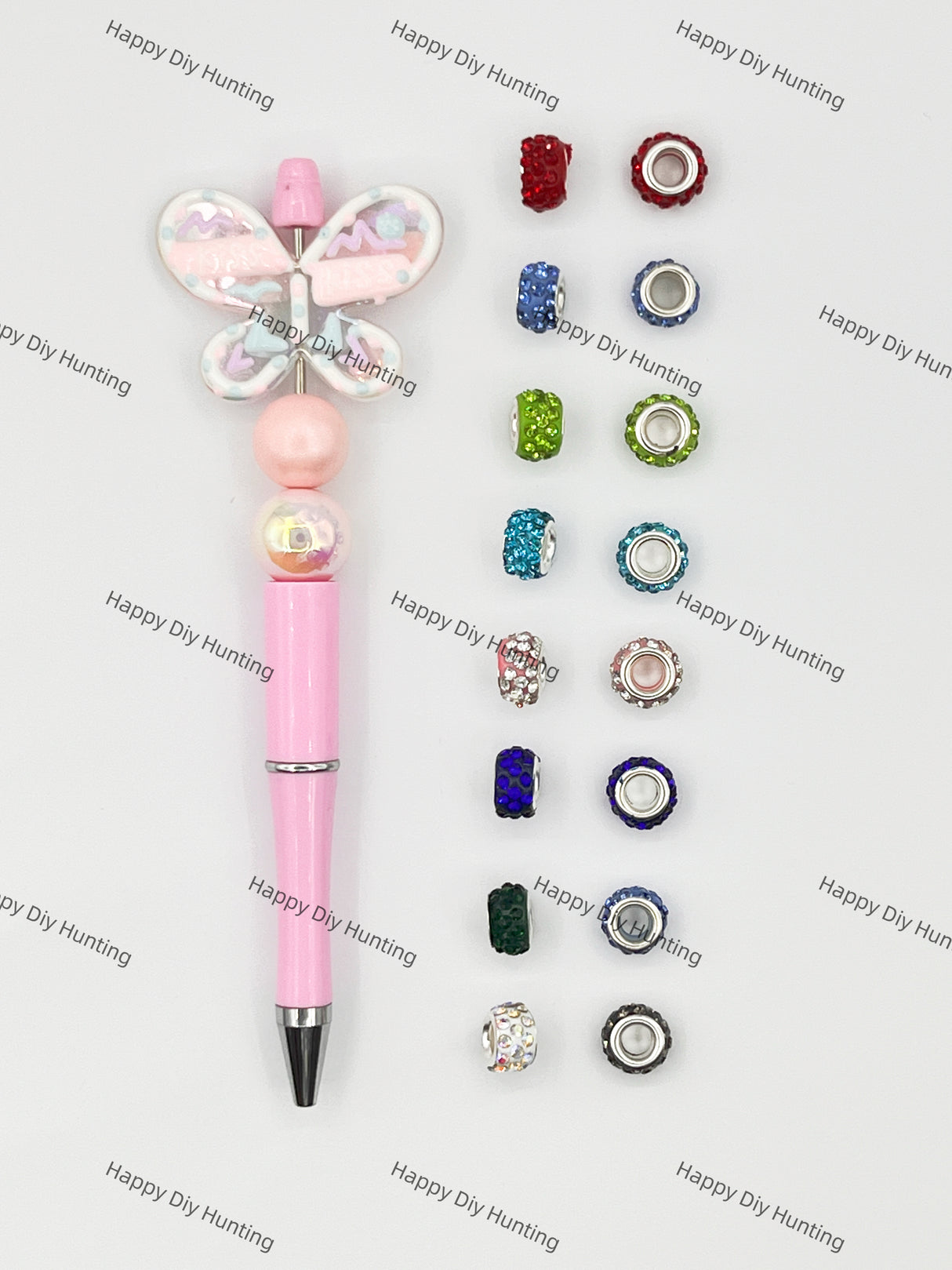 Mixed Color Rhinestone Spacer Beads