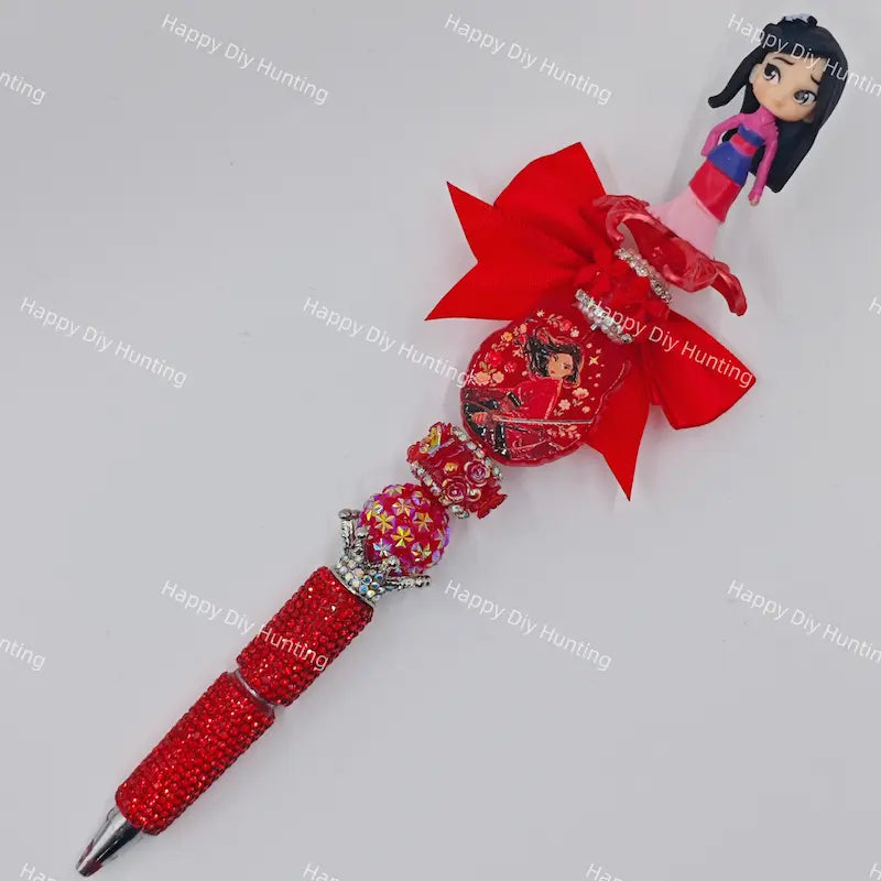 Mulan-princess-bling-premade-bead-pen