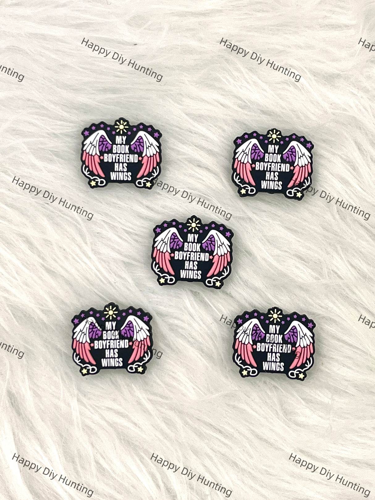 My Book Boyfriend Has Wings Silicone Focal Beads wholesale, Silicone focal beads for pens