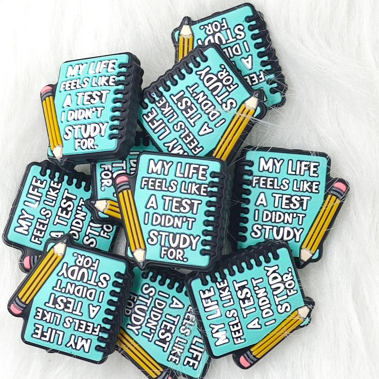 My life feels like a test i didn't study for Silicone Focal Beads, Quote Focal Beads