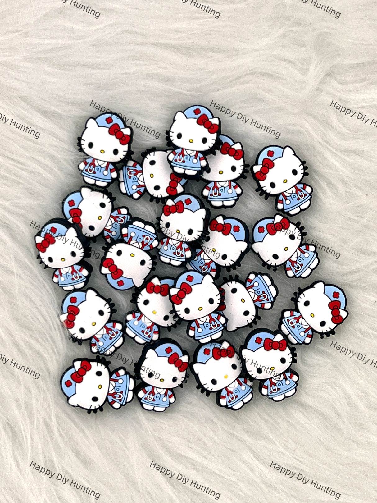 Nurse Kitty Cat Silicone Focal Bead