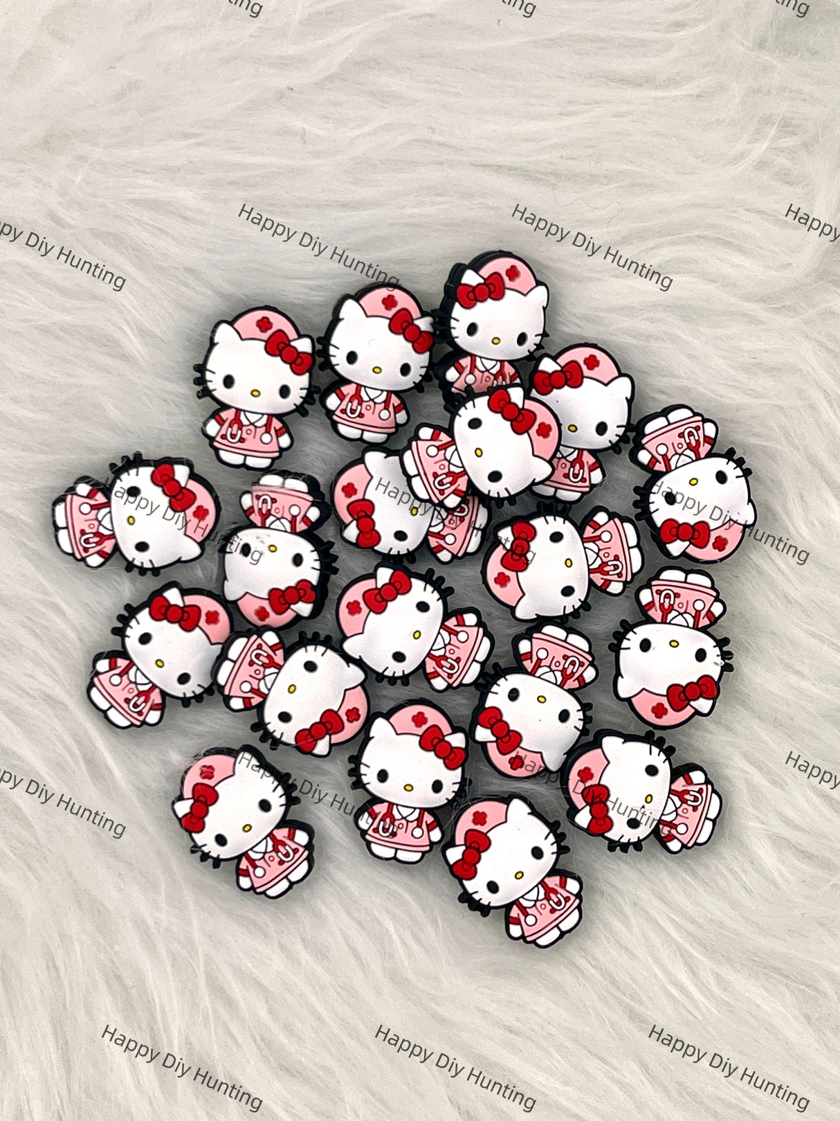 Nurse Kitty Cat Silicone Focal Bead