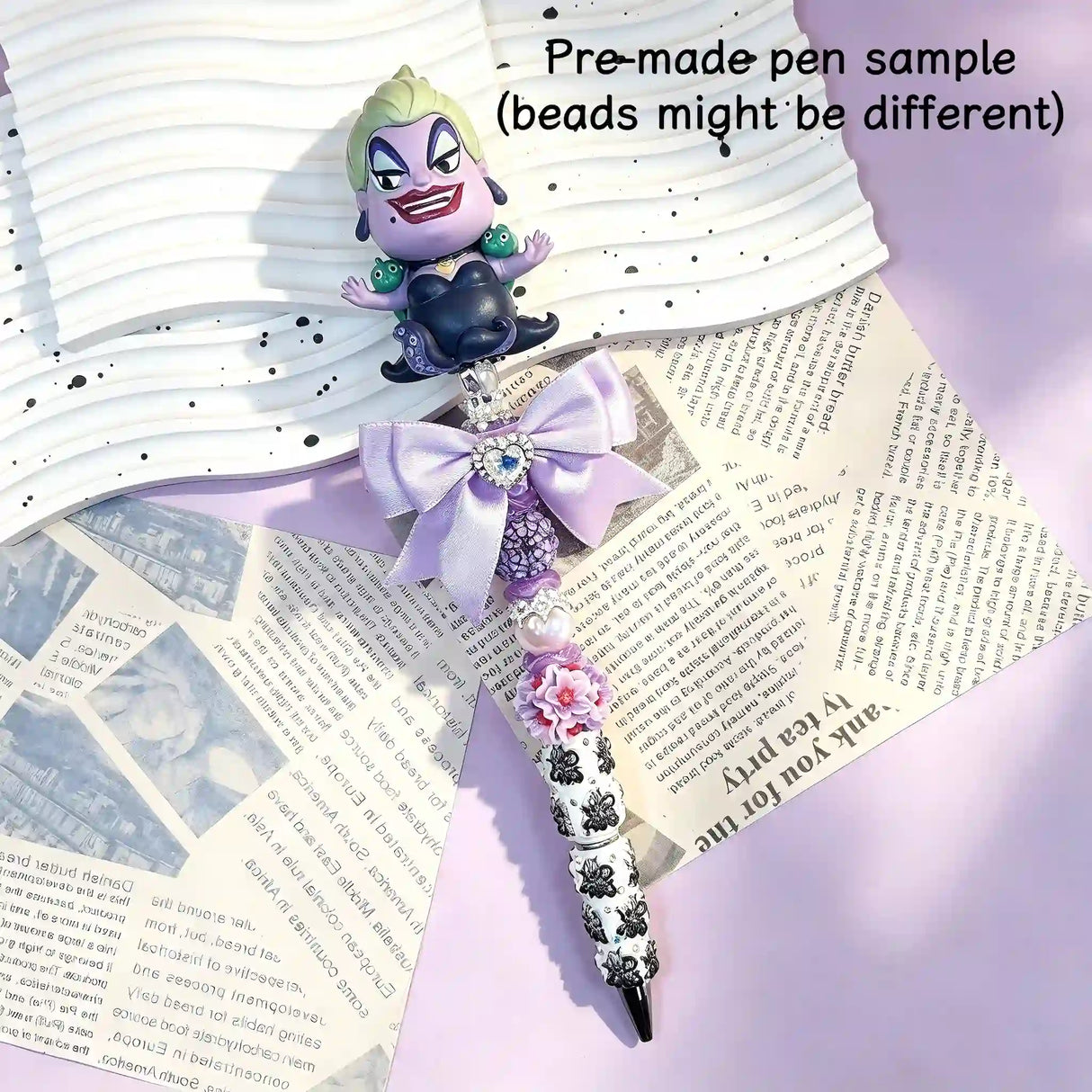fantasy villain figure pre‑made beadable pens, finished handmade decorative collectible pens for gift and collection