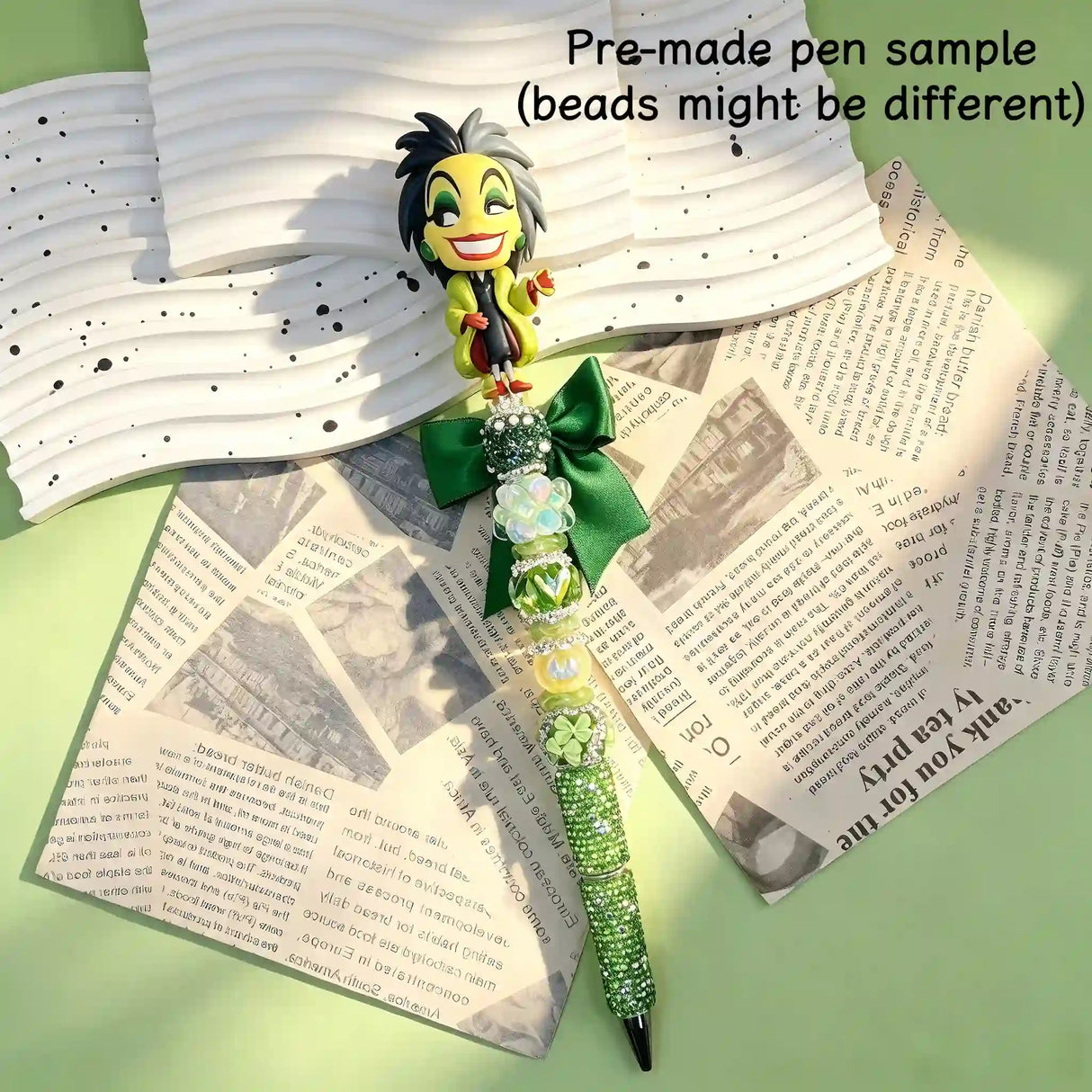 fantasy villain figure pre‑made beadable pens, finished handmade decorative collectible pens for gift and collection