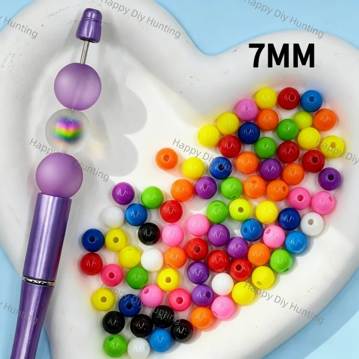 plain solid round acrylic beads multi‑color smooth surface for beadable pen straw charm diy craft wholesale