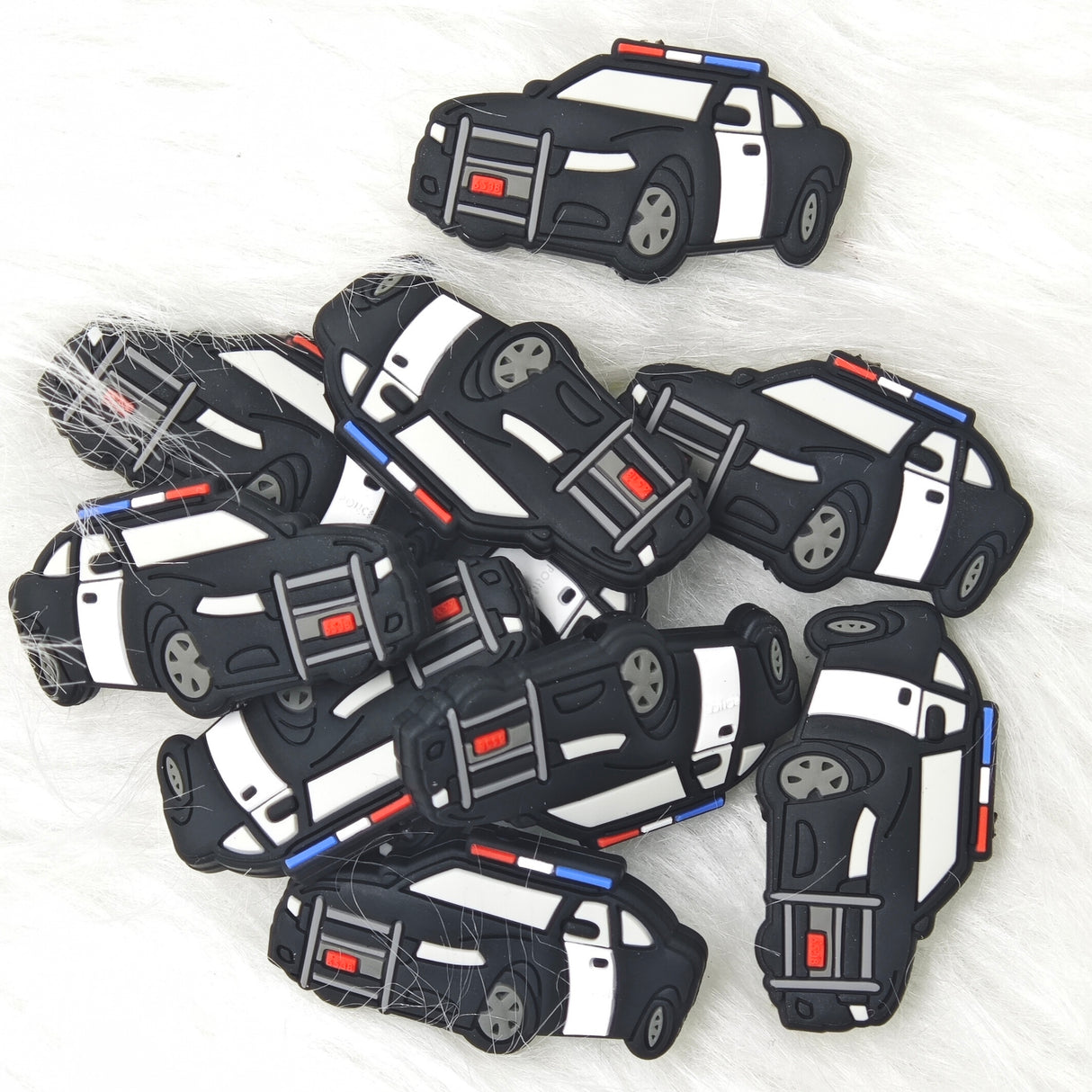 Police Car Silicone Focal Beads