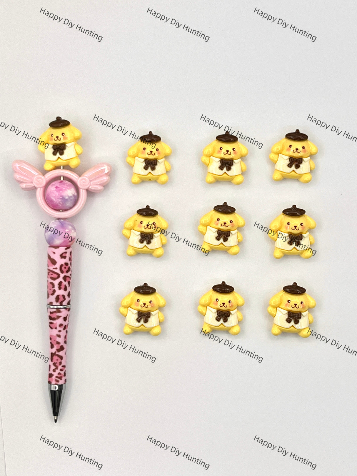 Pompom Pupu Acrylic Beads, DIY Charms