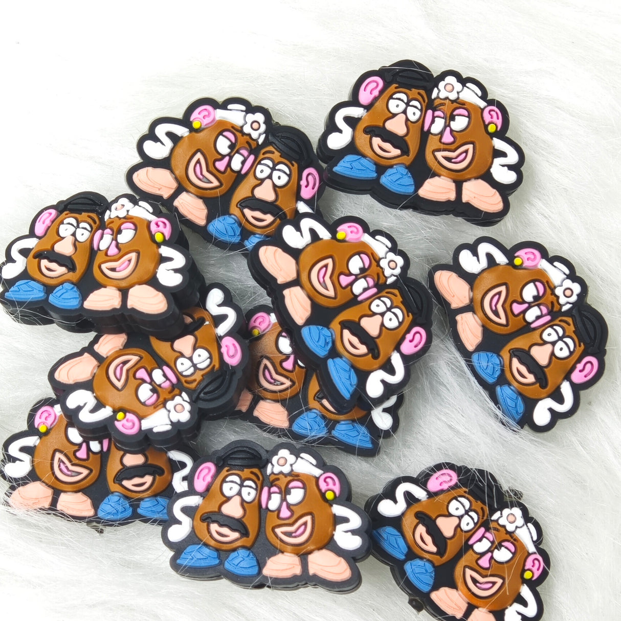 Potato Couple Silicone Focal Beads Wholesale, character focal beads