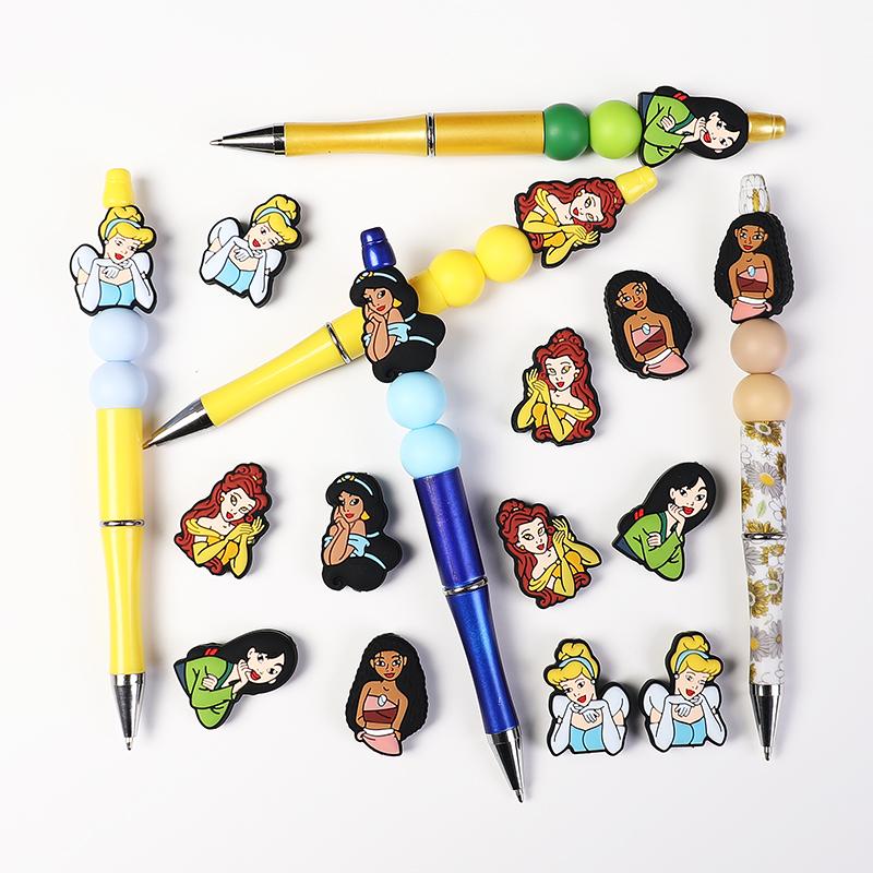 5pcs princess silicone focal beads mix for DIY beadable pen making