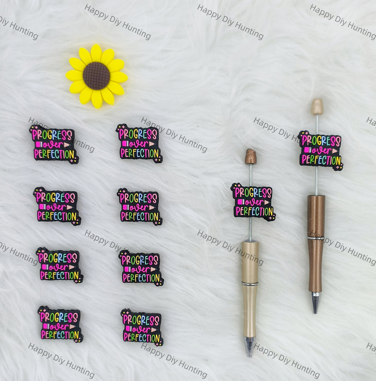 Progress over Perfection , silicone focal beads for pens