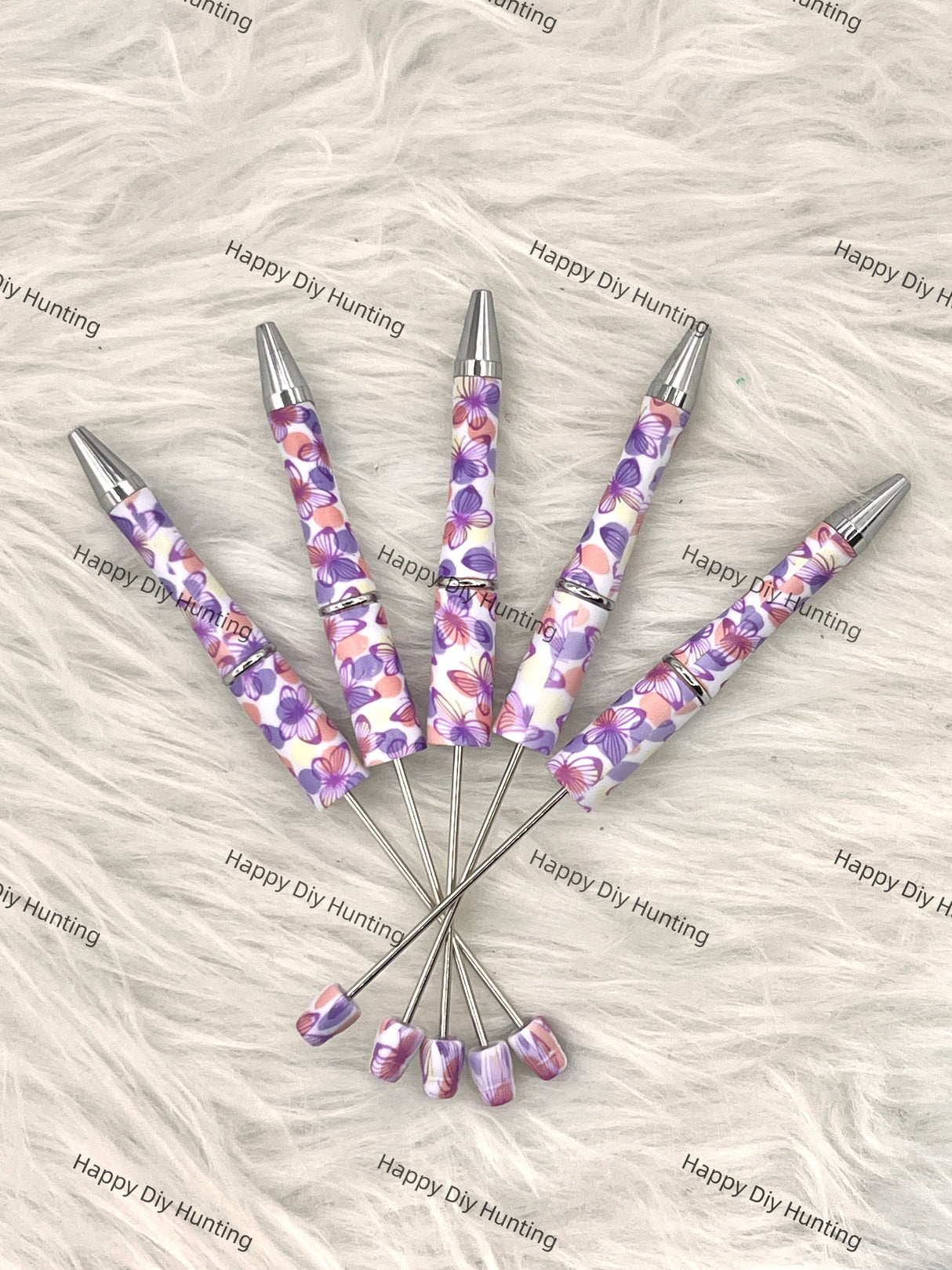 Purple Butterfly Beadable pens bulk