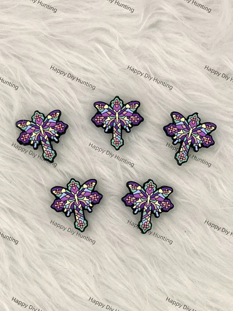 Purple Dragonfly Silicone Focal Beads for DIY Beadable Pen Making