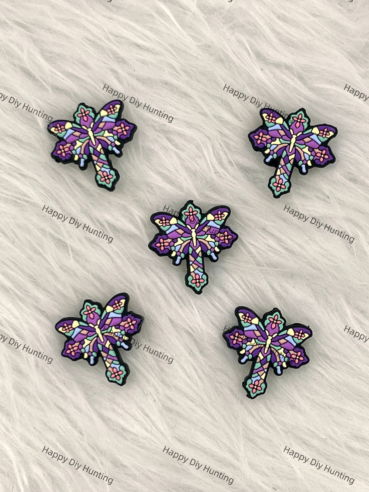 Purple Dragonfly Silicone Focal Beads Wholesale