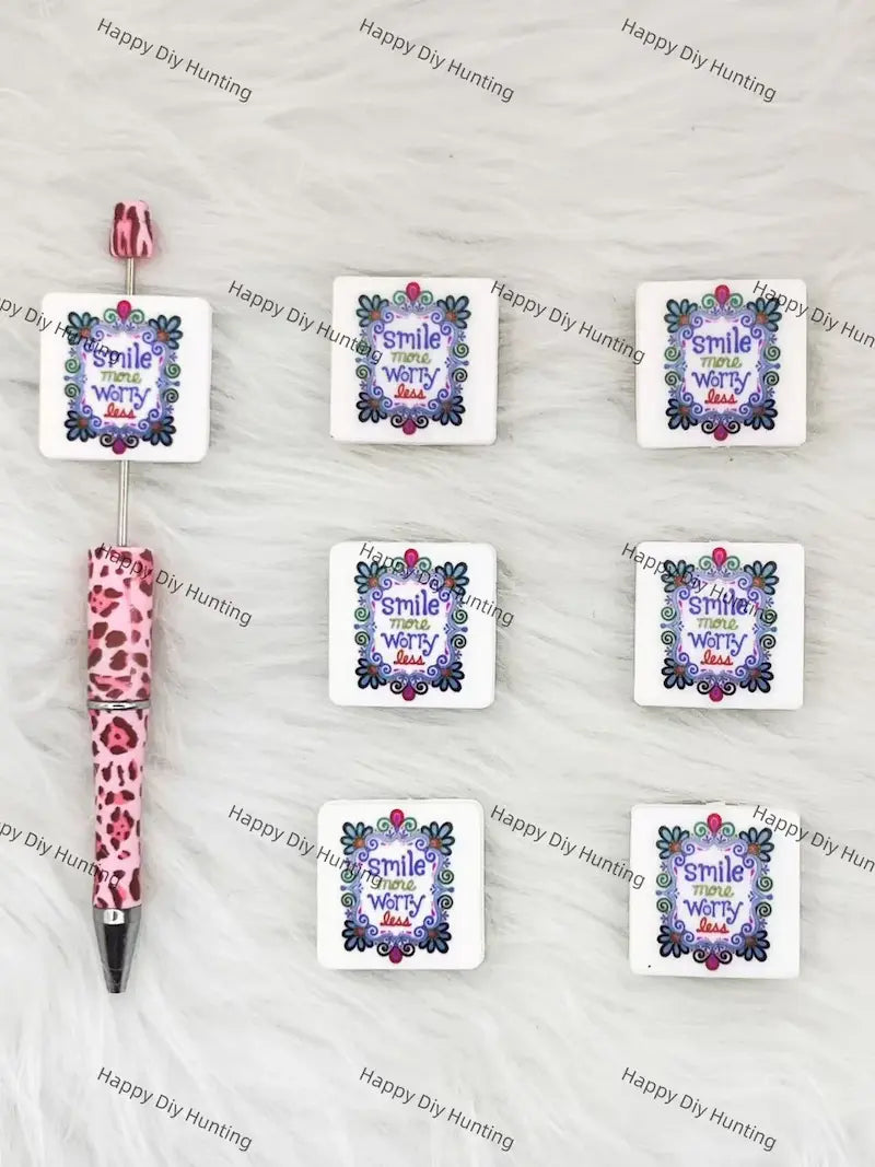 Handmade Beadable Pen with Smile More Silicone Beads