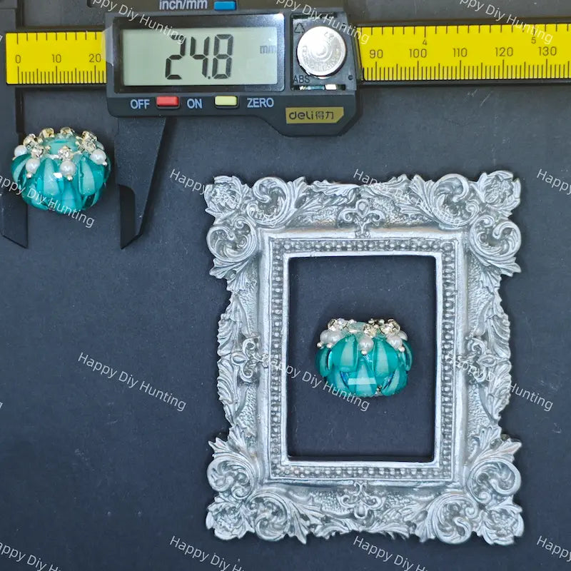 25mm Silver Pearl Flower Rhinestone Beads for DIY Beadable Pens