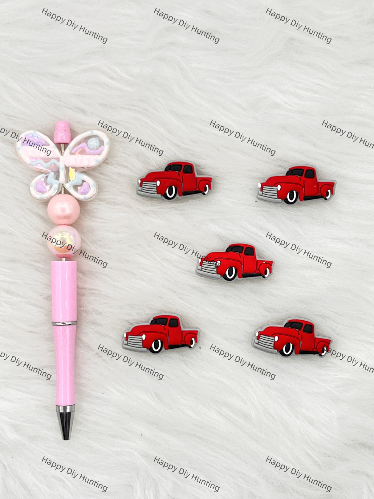 Red Pickup Truck Silicone Focal Beads Wholesale, silicone focal beads for pens
