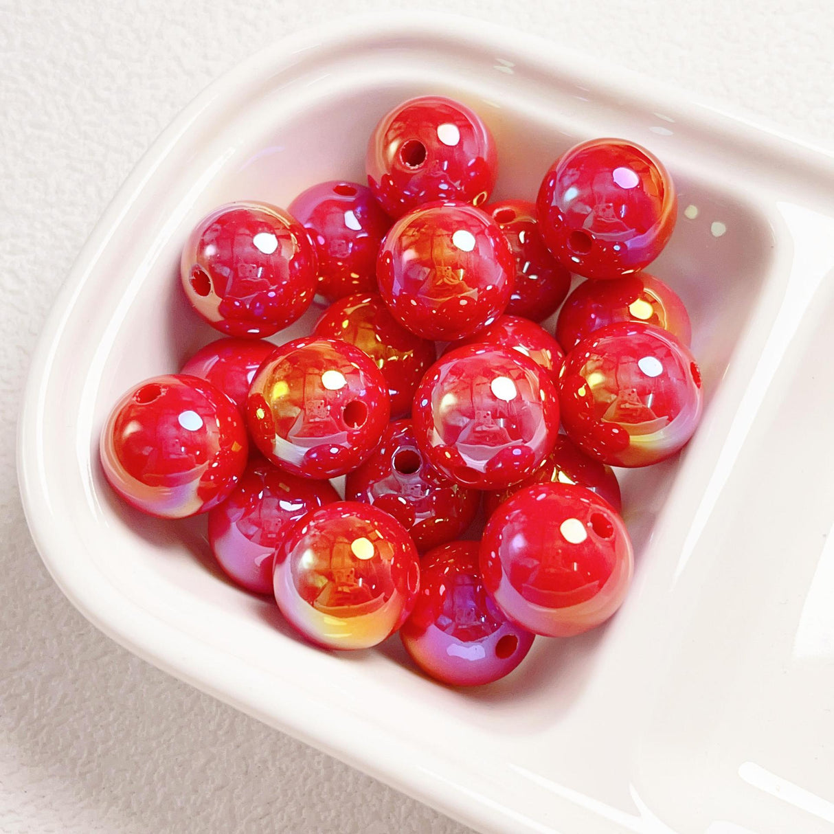 16mm,UV Coasted Solid Color Round Acrylic Beads