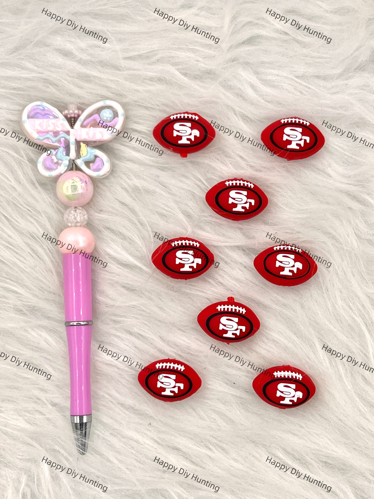 SF Football Team Silicone Focal Beads